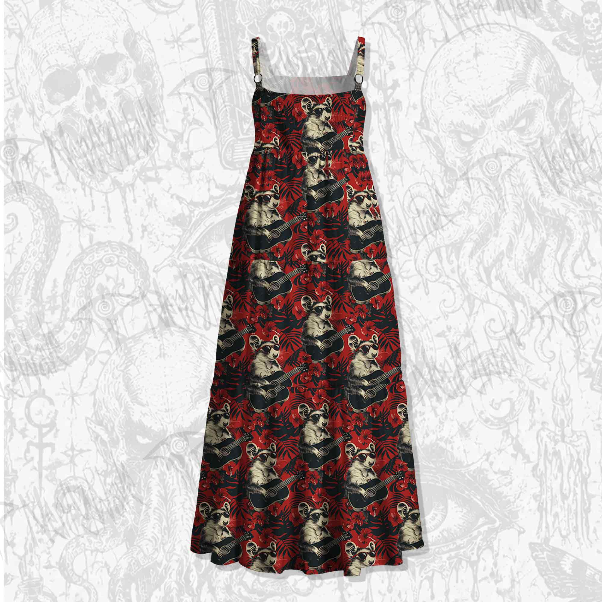 Mouse Holiday Spaghetti Strap Long Dress
