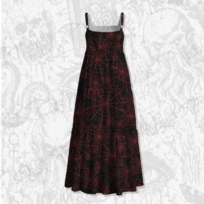 Spider Web Spaghetti Strap Long Dress