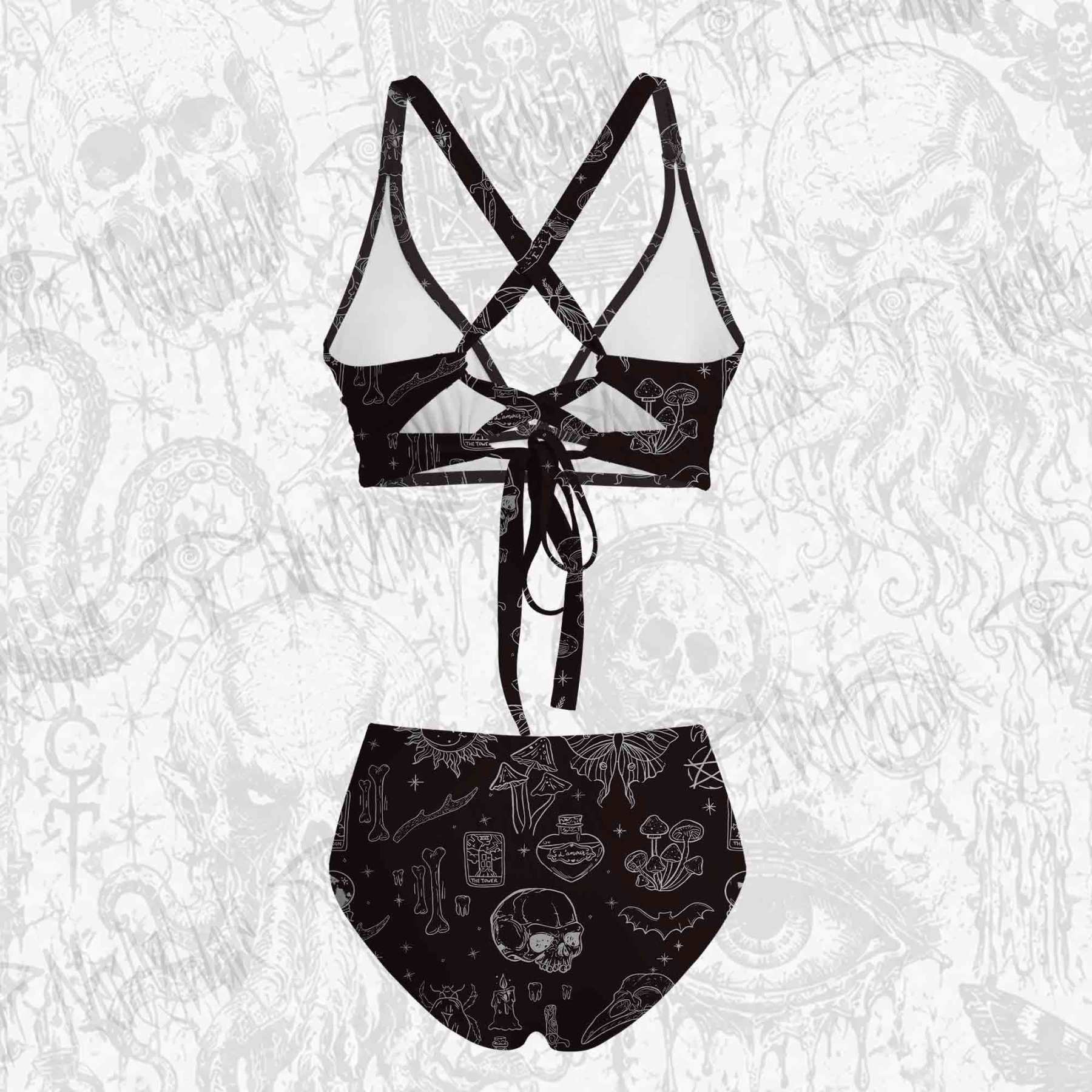 Mystical Symbols and Skulls Bikini Set