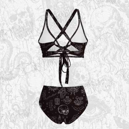 Mystical Symbols and Skulls Bikini Set