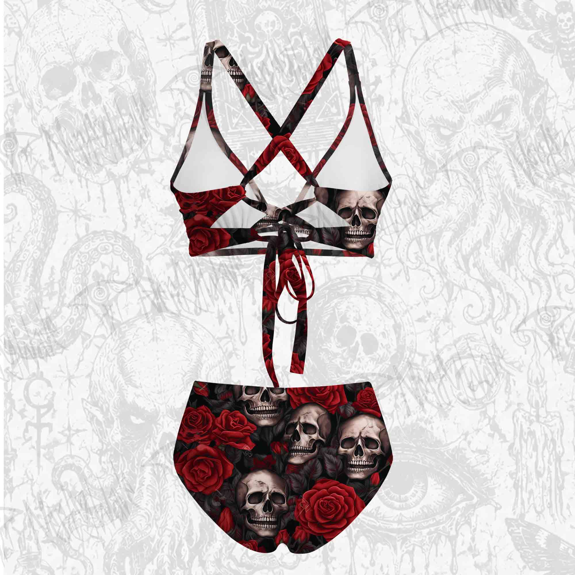 Skull and Roses Bikini Set