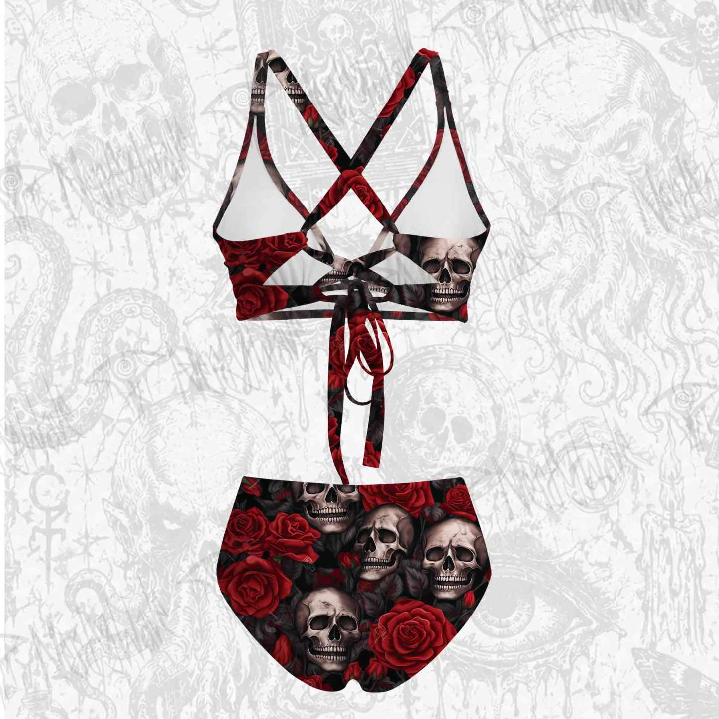 Skull and Roses Bikini Set