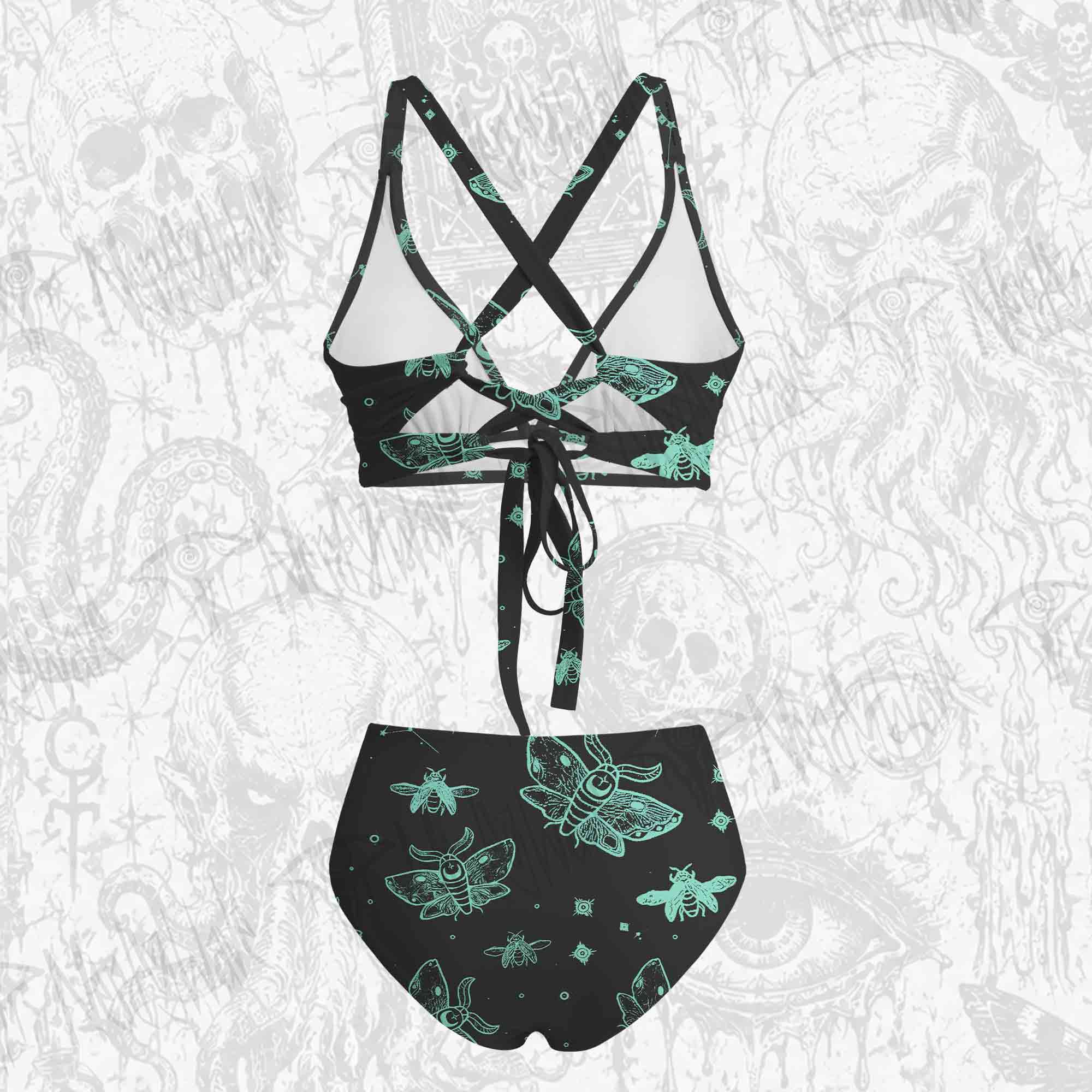 Midnight Flying Insects Bikini Set