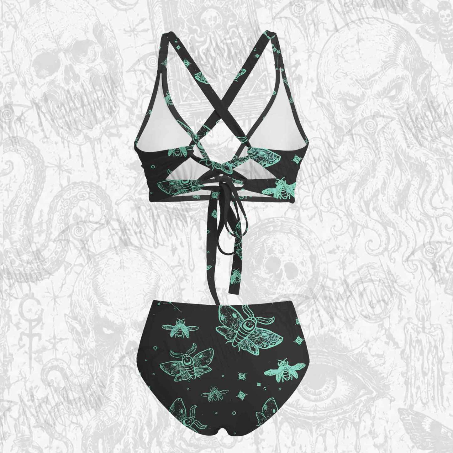 Midnight Flying Insects Bikini Set