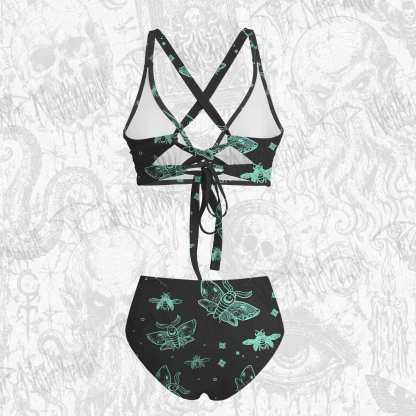 Midnight Flying Insects Bikini Set