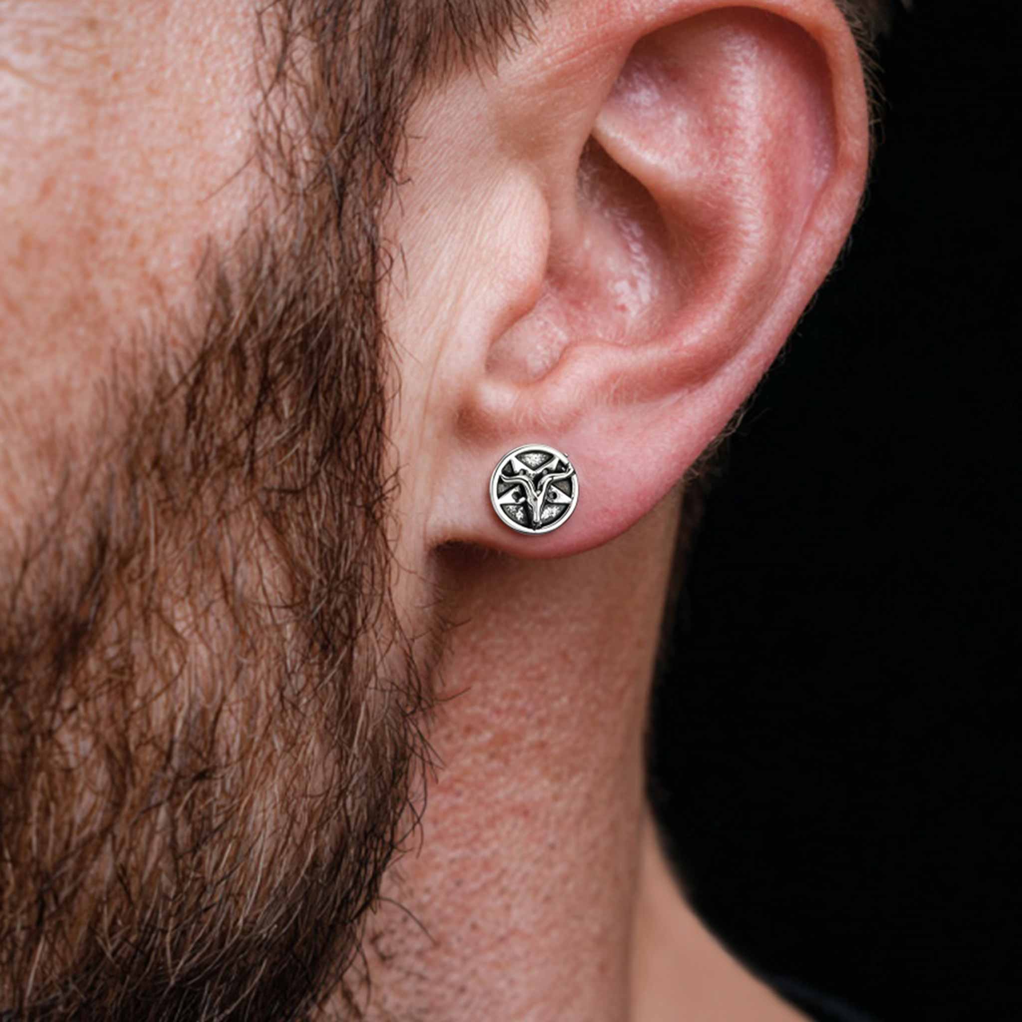 Satan Sheep's Head Earrings