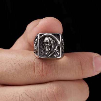 The Grim Reaper Titanium Steel Ring