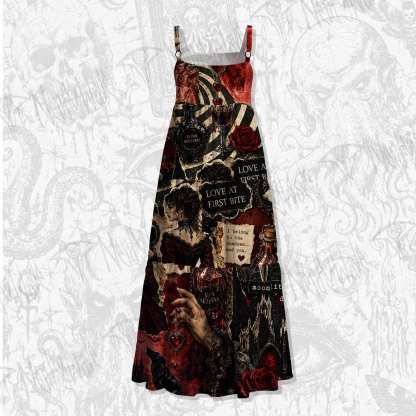 Believe in Vampires Wide Straps Maxi Dress