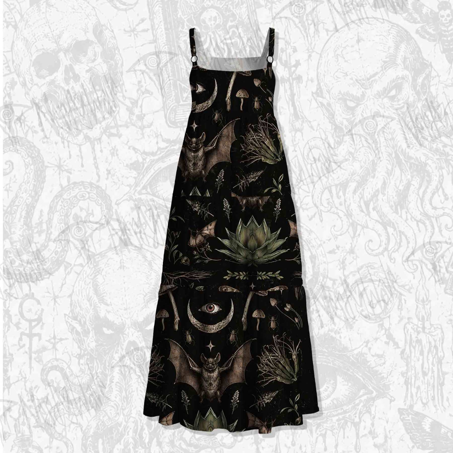The Dark Moon Wide Straps Maxi Dress