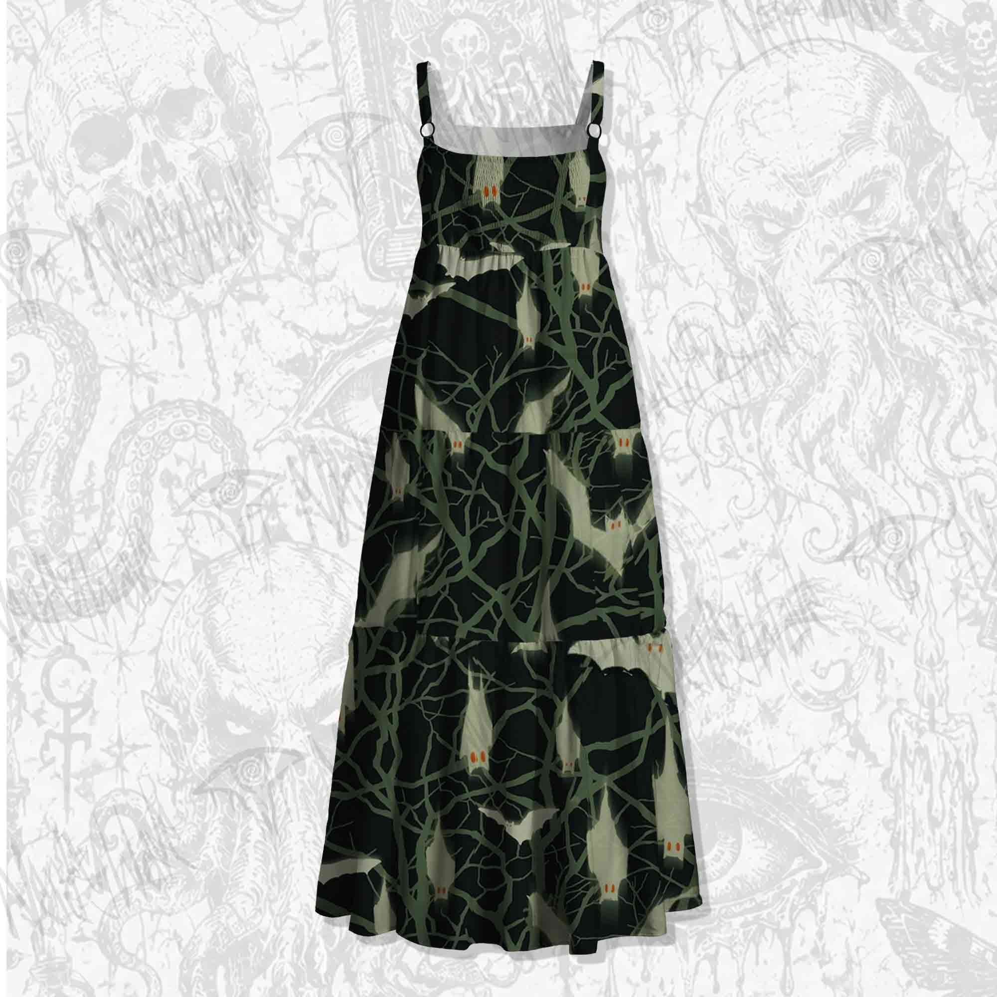 Spirit Bats Wide Straps Maxi Dress