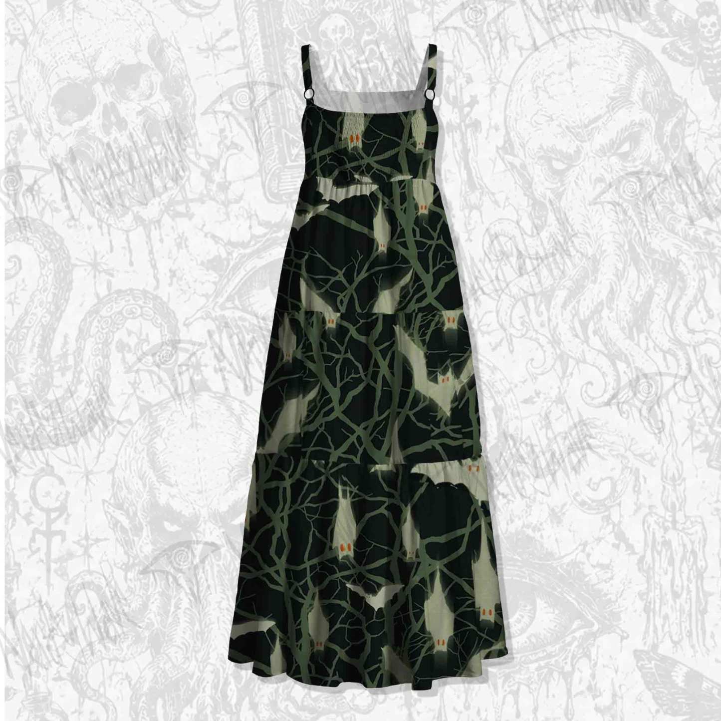 Spirit Bats Wide Straps Maxi Dress