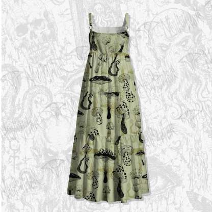 Mushroom Wide Straps Maxi Dress