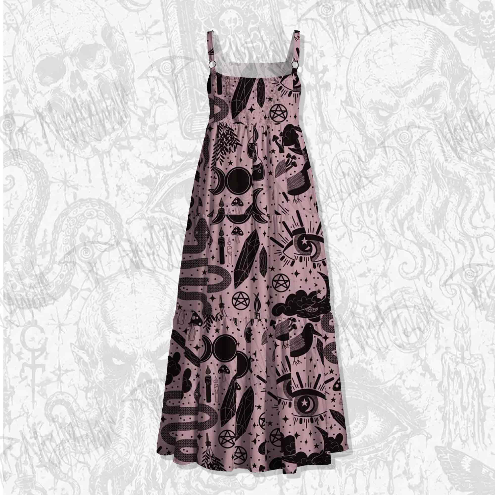 Mystic Whimsy Wide Straps Maxi Dress