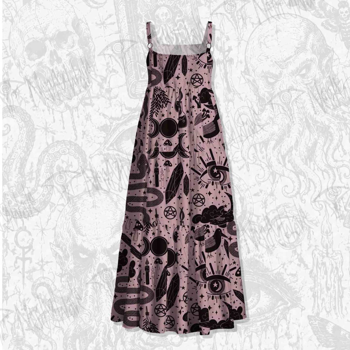 Mystic Whimsy Wide Straps Maxi Dress