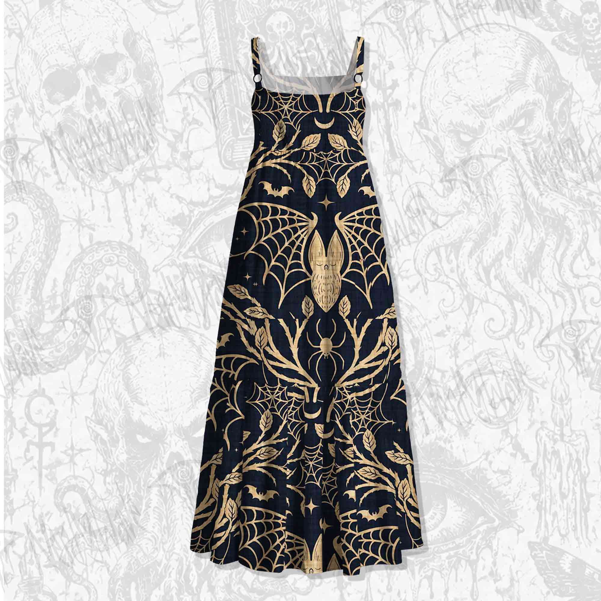 Midnight Manorv Wide Straps Maxi Dress