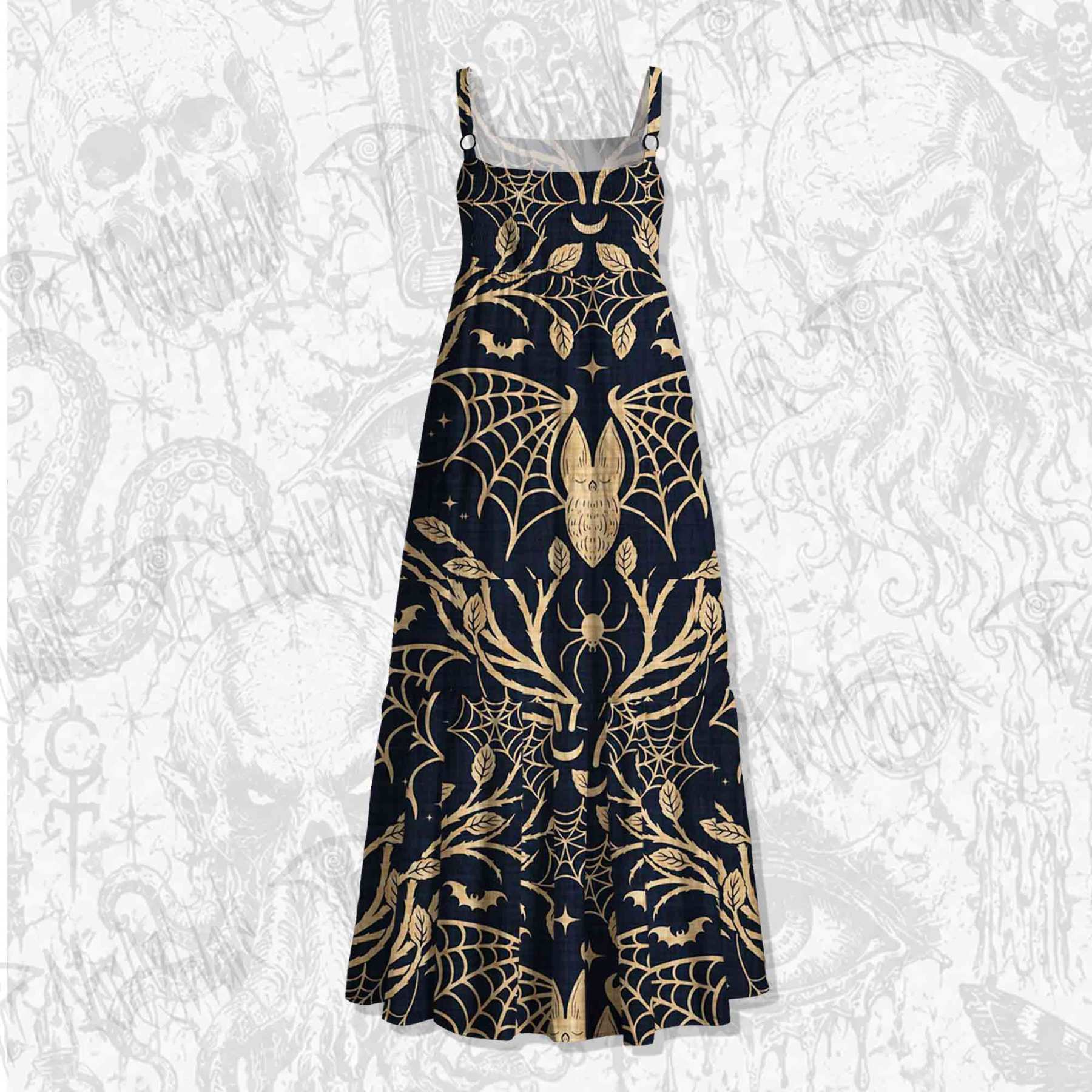 Midnight Manorv Wide Straps Maxi Dress