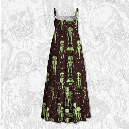 Alien Invasion Wide Straps Maxi Dress
