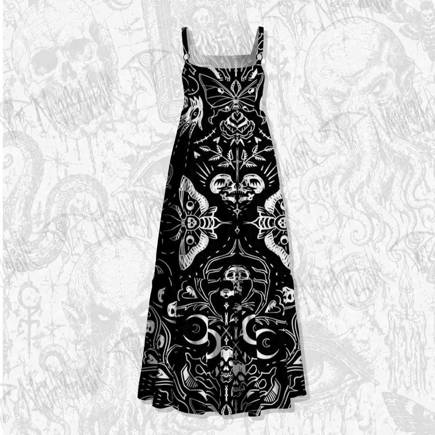 Dark Goth Wide Straps Maxi Dress