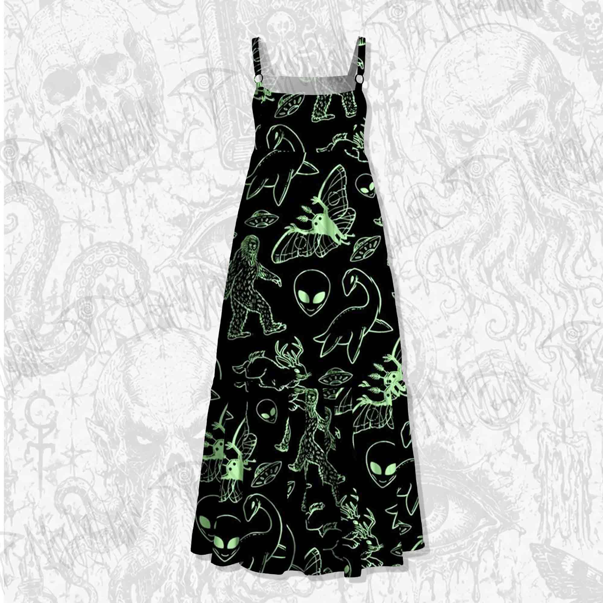 Cryptid Night Wide Straps Maxi Dress