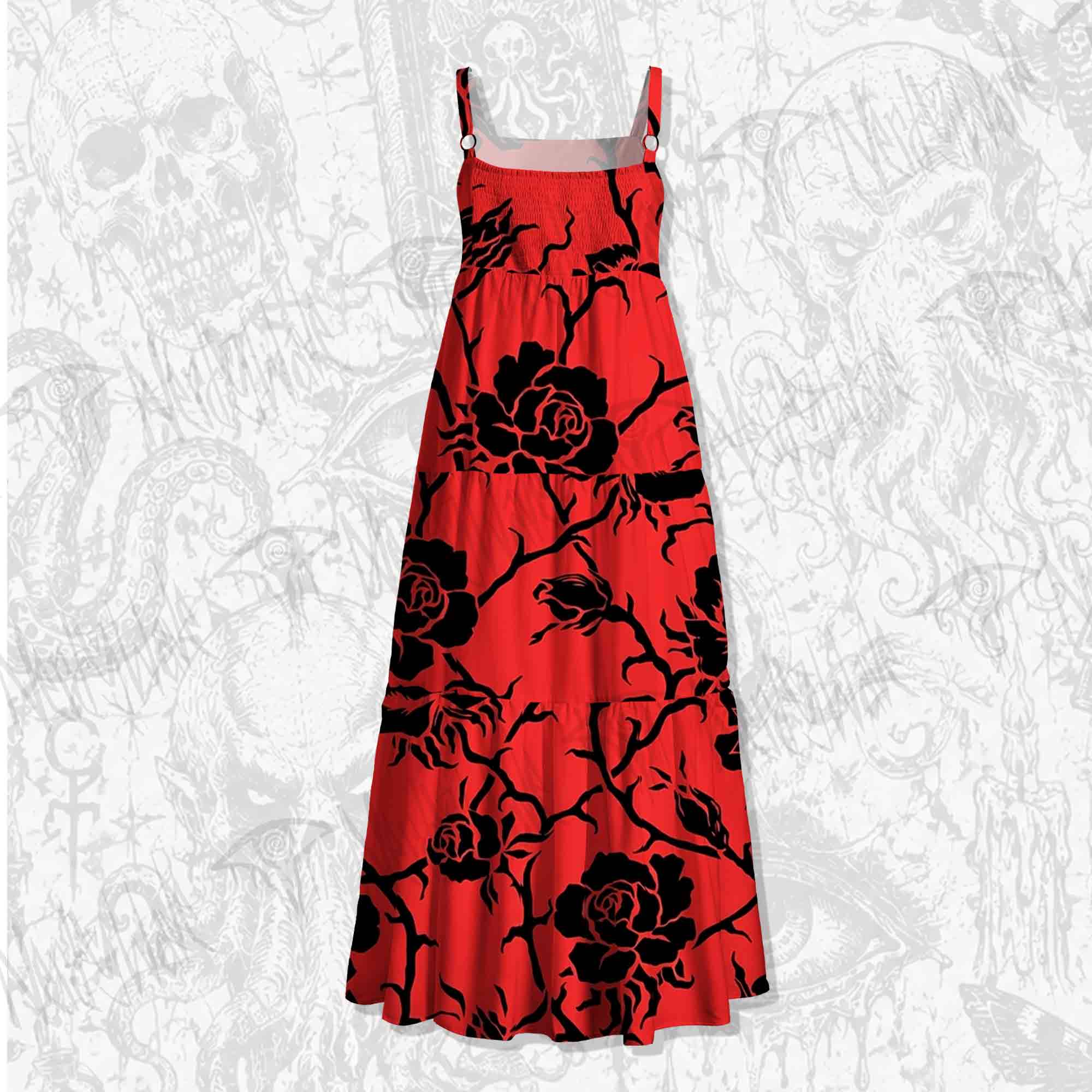 Rose Wide Straps Maxi Dress