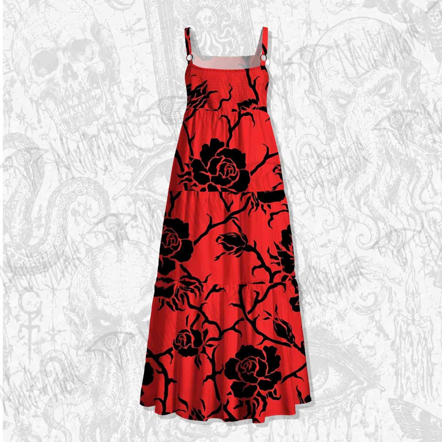 Rose Wide Straps Maxi Dress