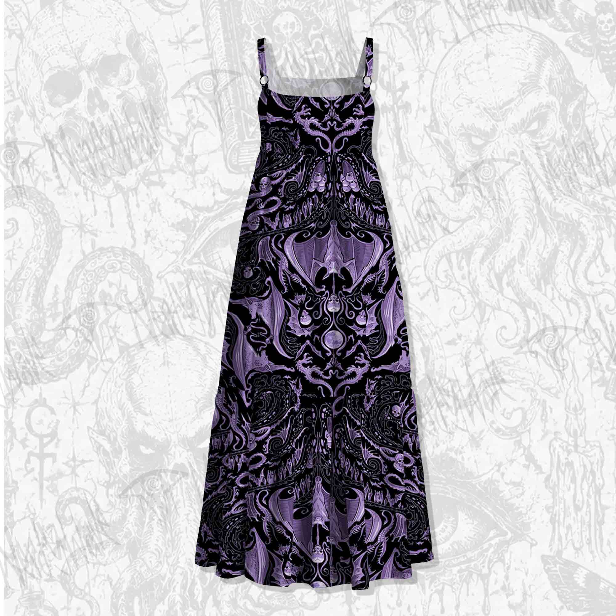Purple Phantasm Wide Straps Maxi Dress