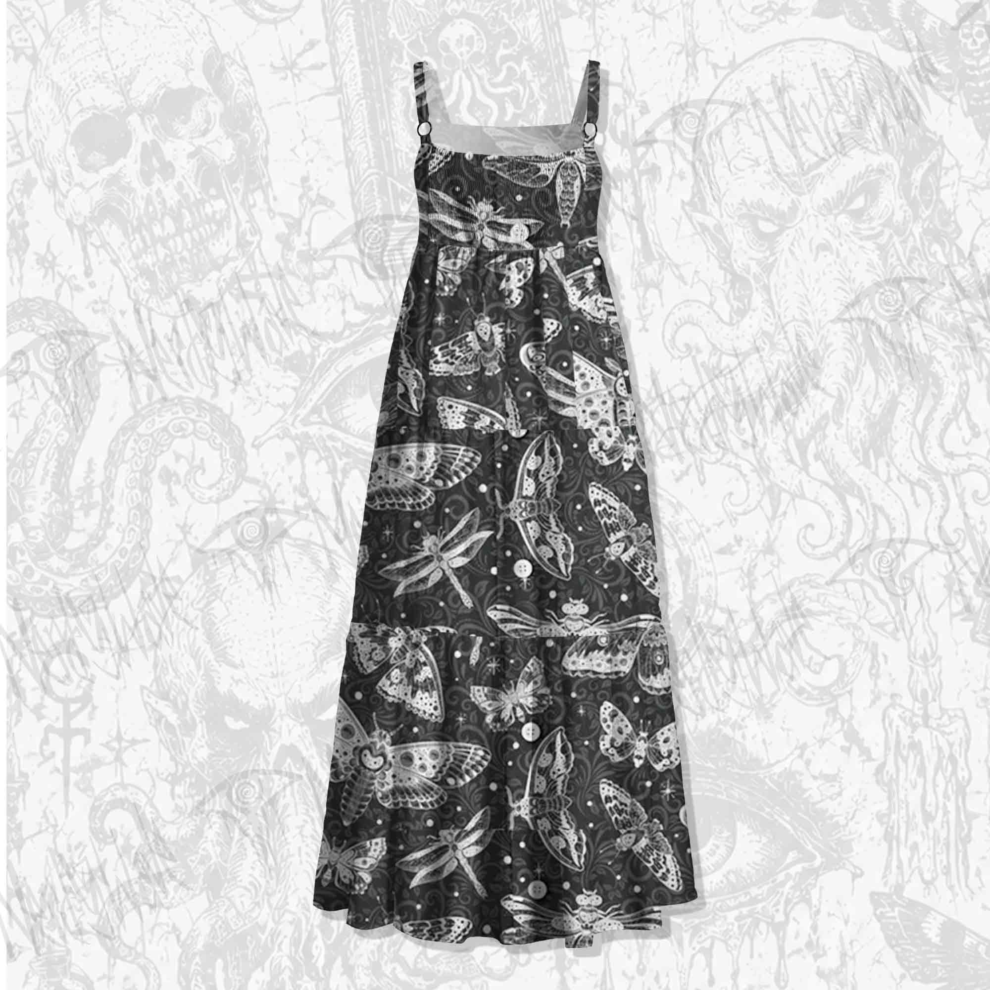 Goth Moth Straps Maxi Dress