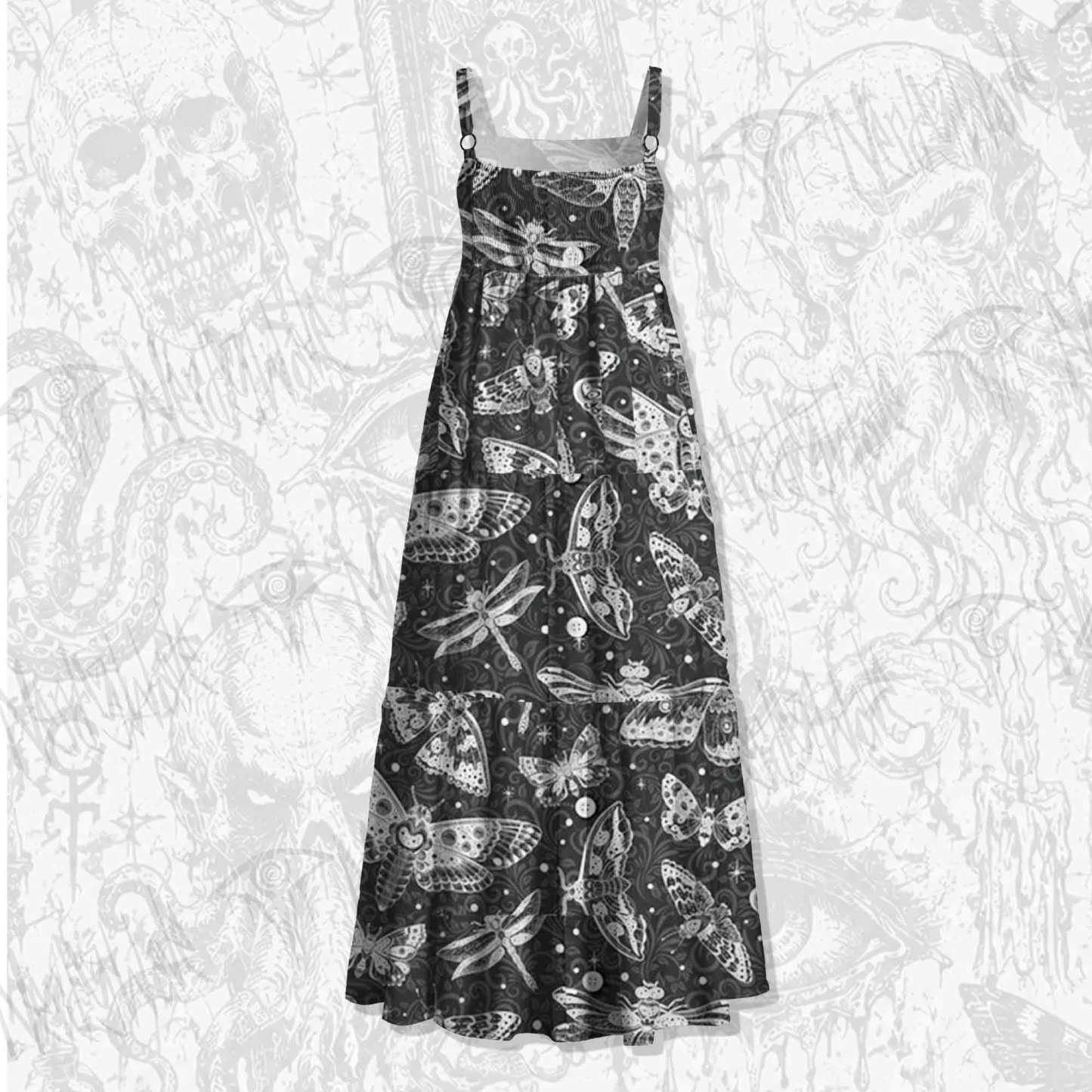 Goth Moth Straps Maxi Dress