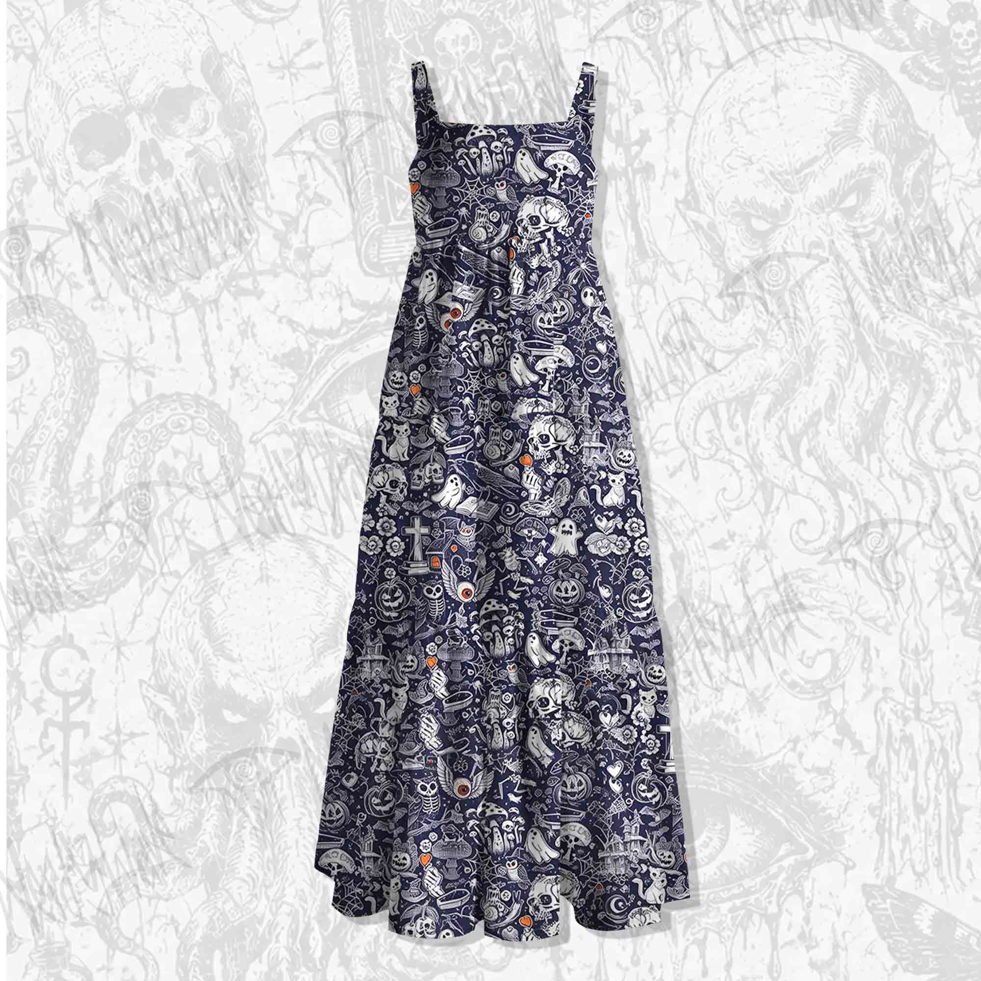 Spooky Carnival Wide Straps Maxi Dress
