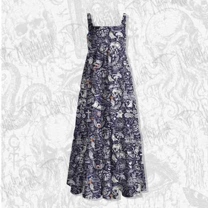 Spooky Carnival Wide Straps Maxi Dress