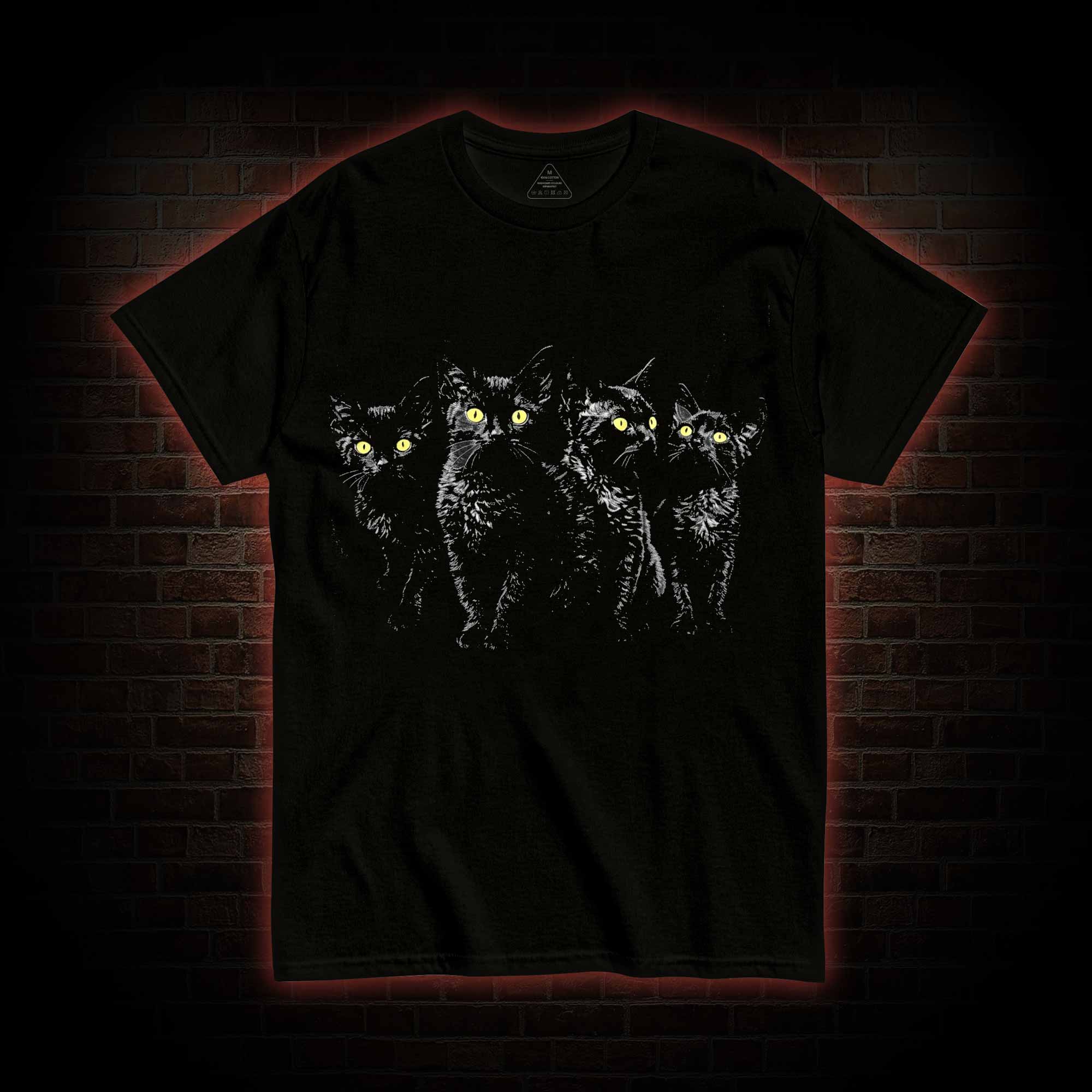 Yellow Eyes Black Cats T-shirt