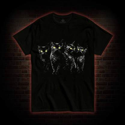 Yellow Eyes Black Cats T-shirt