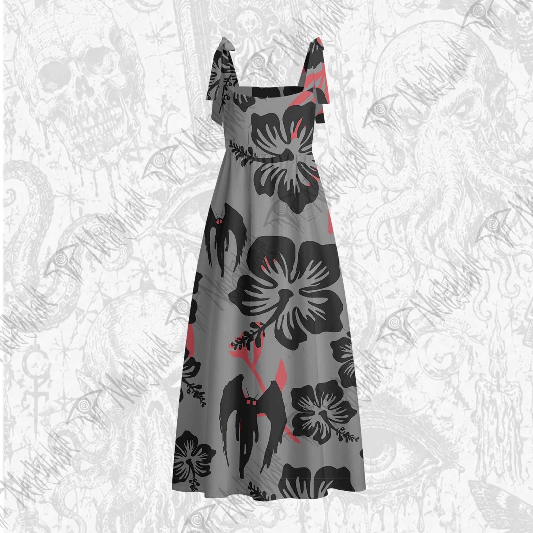 Mothman Tie Shoulder Maxi Dress
