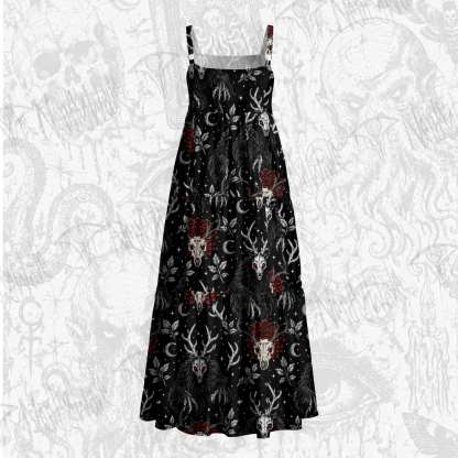Wendigo Skulls Wide Straps Maxi Dress