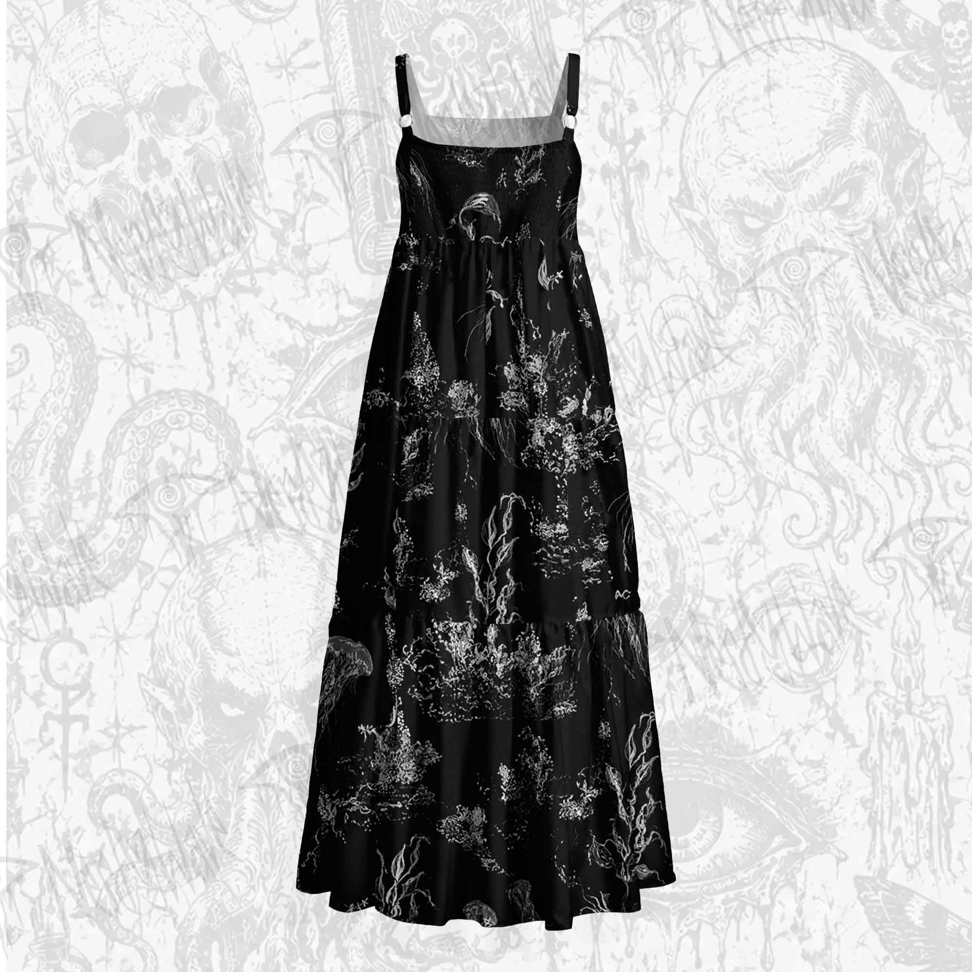 Jellyfish Vintage Wide Straps Maxi Dress