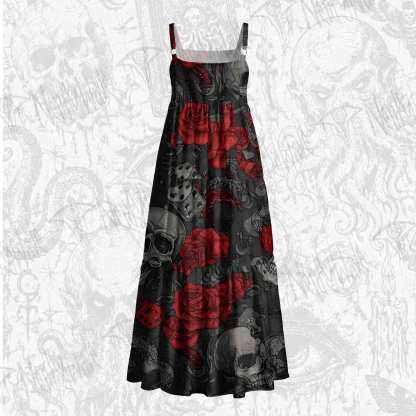 Midnight Bloom Wide Straps Maxi Dress