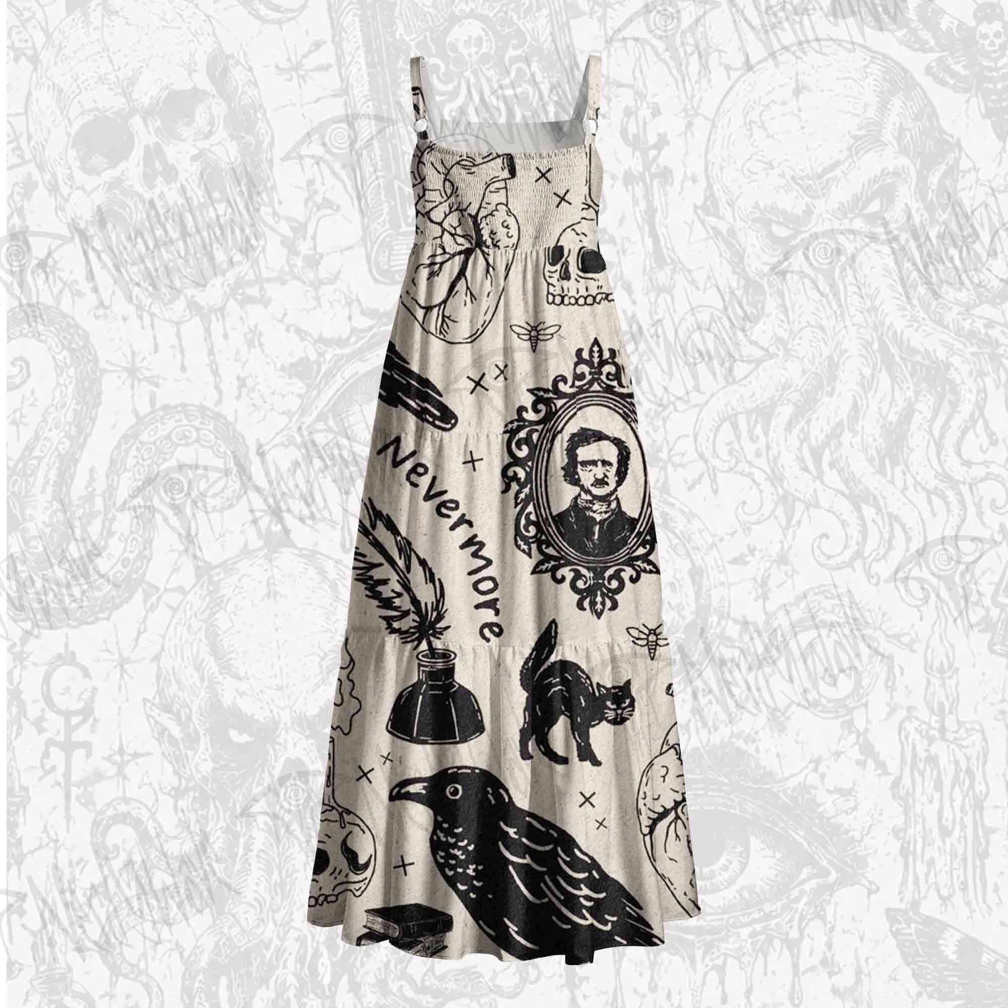 Raven’s Ink Wide Straps Maxi Dress