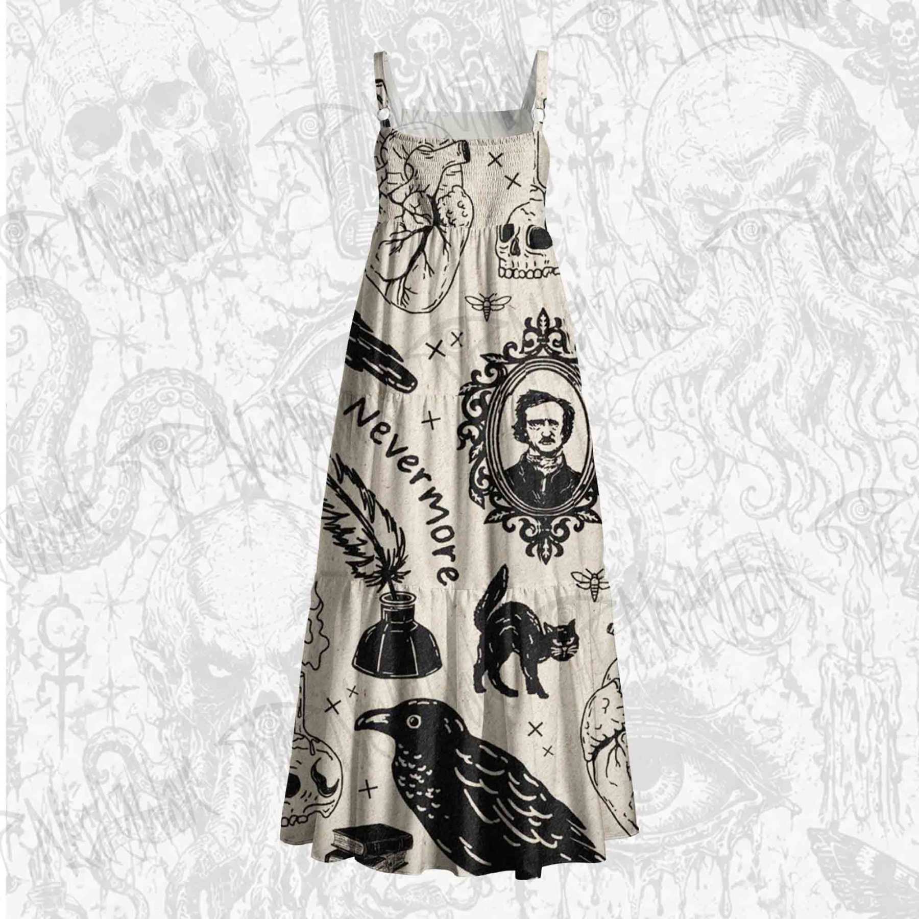 Raven’s Ink Wide Straps Maxi Dress