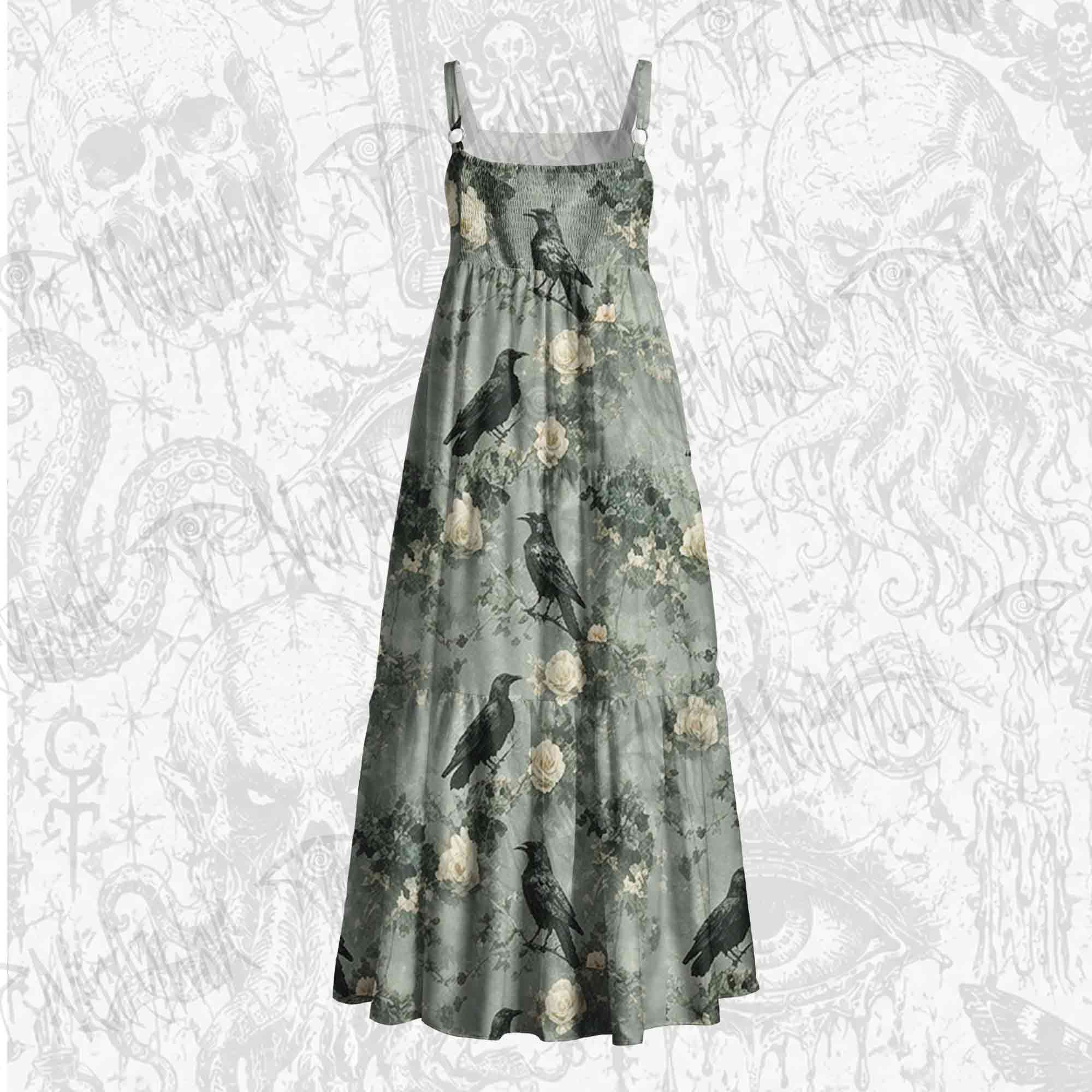 Raven’s Requiem Wide Straps Maxi Dress