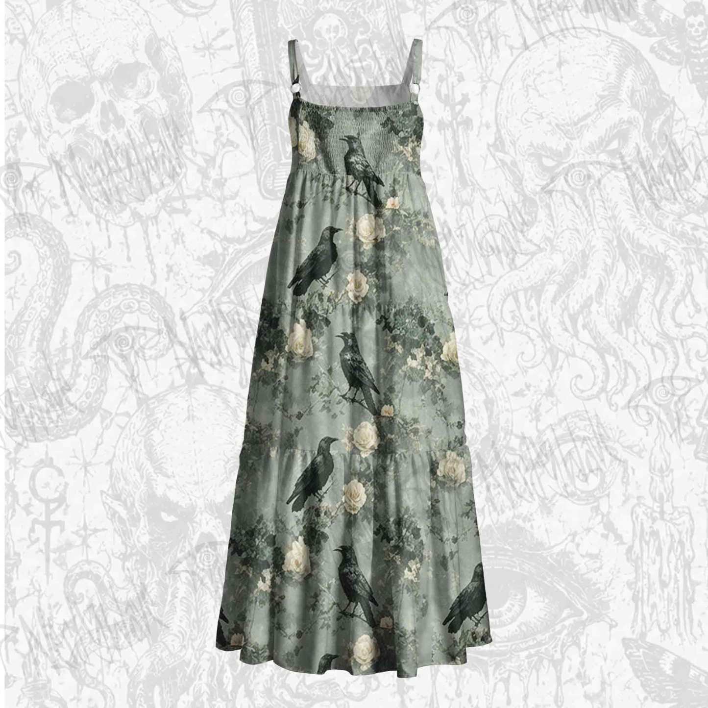 Raven’s Requiem Wide Straps Maxi Dress
