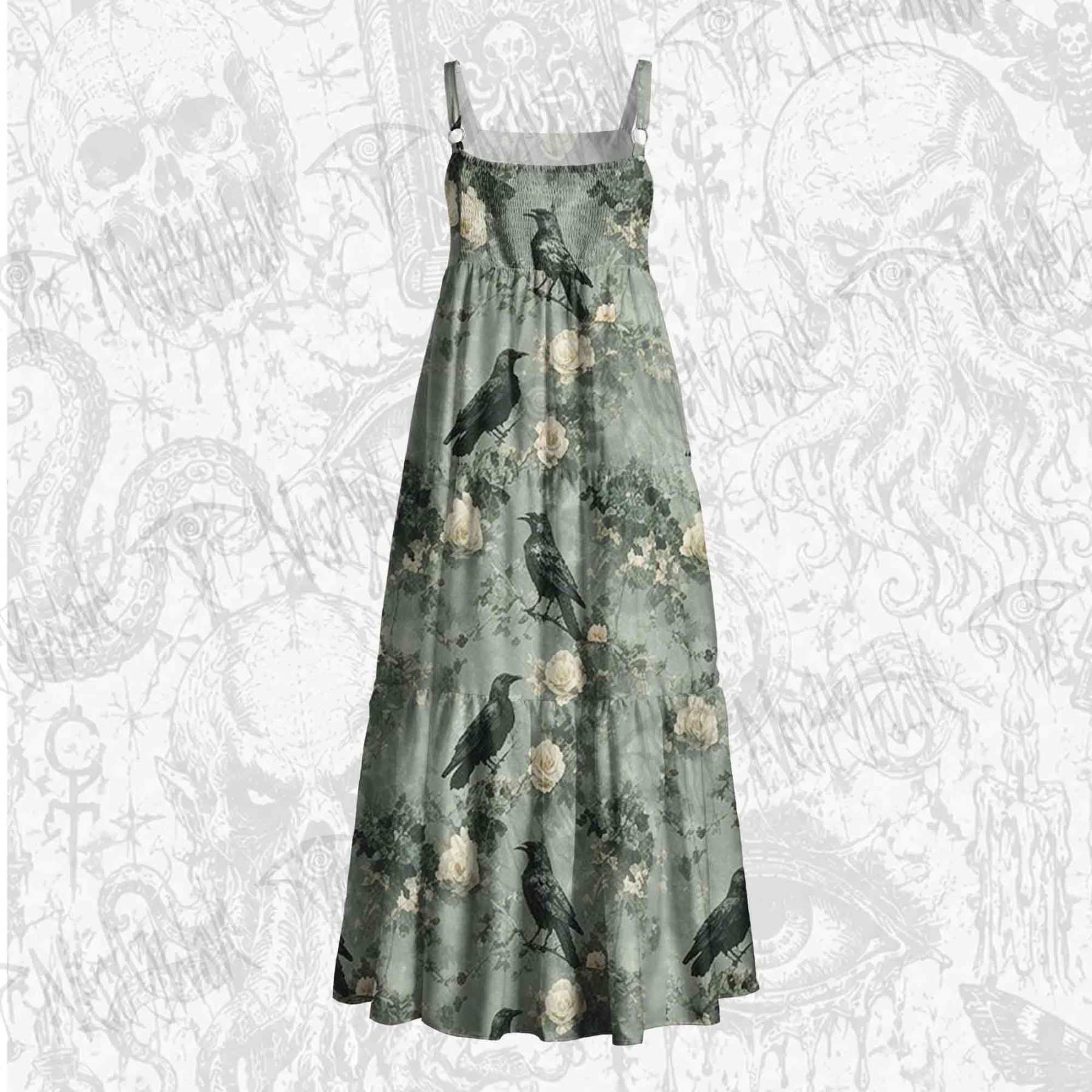 Raven’s Requiem Wide Straps Maxi Dress