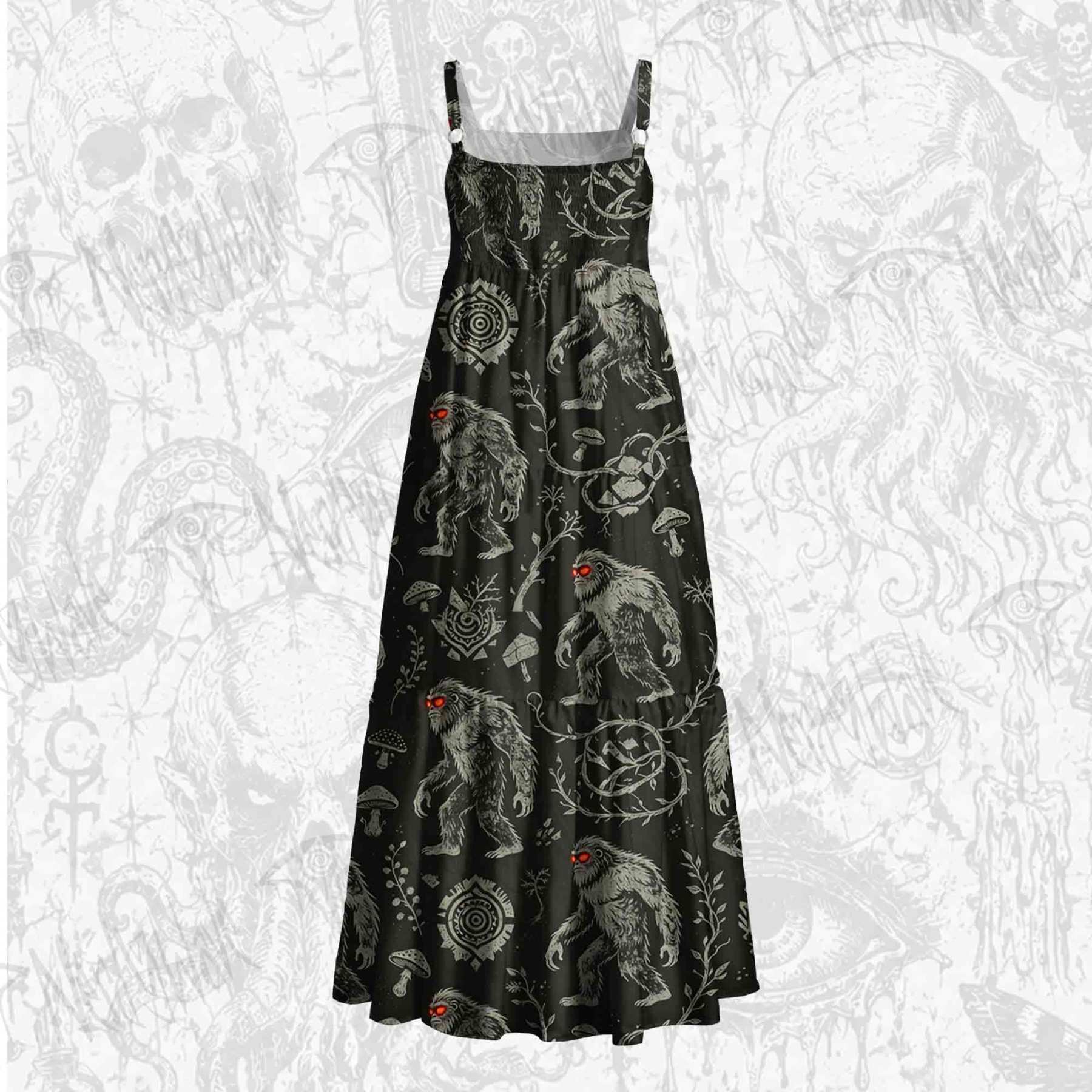 Crimson Bigfoot Wide Straps Maxi Dress