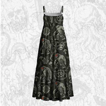 Crimson Bigfoot Wide Straps Maxi Dress
