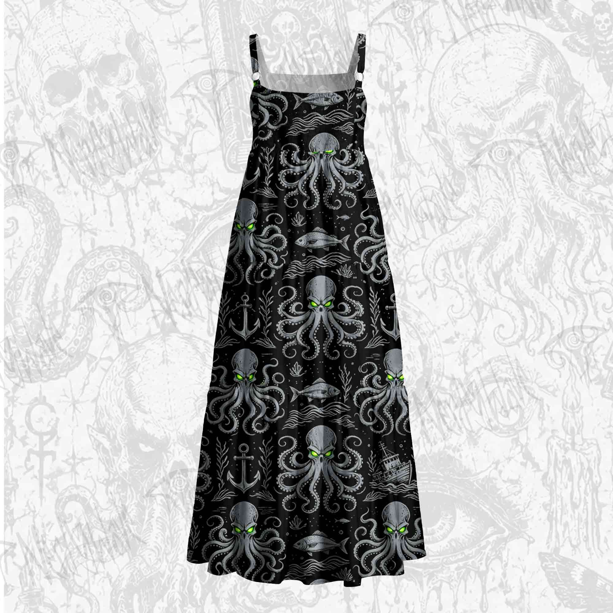 Neon Kraken Wide Straps Maxi Dress