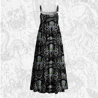 Neon Kraken Wide Straps Maxi Dress