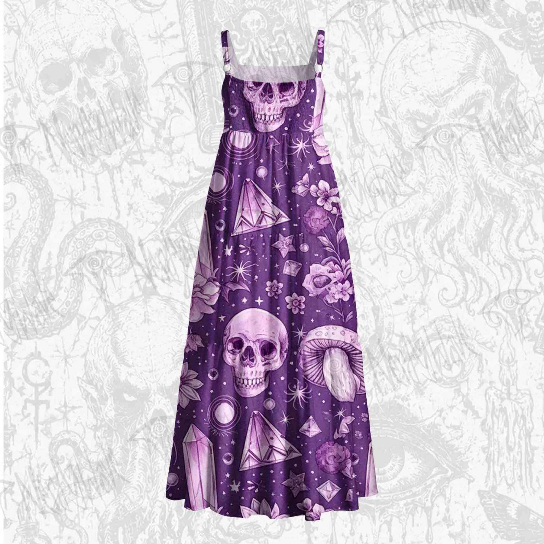 Violet Venom Wide Straps Maxi Dress