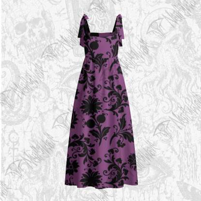 Black Floral Tie Shoulder Maxi Dress