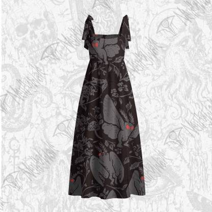 Mothman in the Jungle Tie Shoulder Maxi Dress