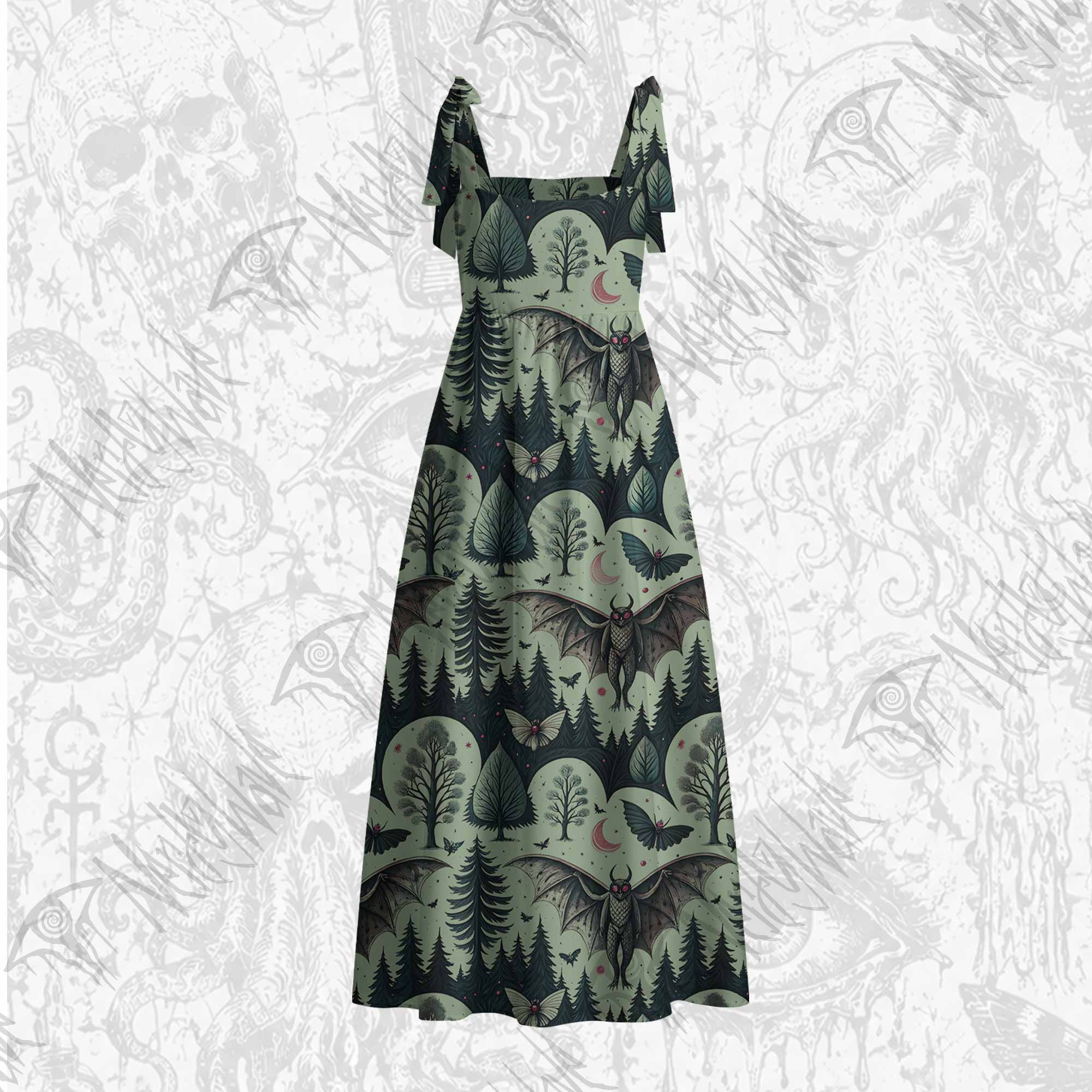 Home of the Mothman Tie Shoulder Maxi Dress