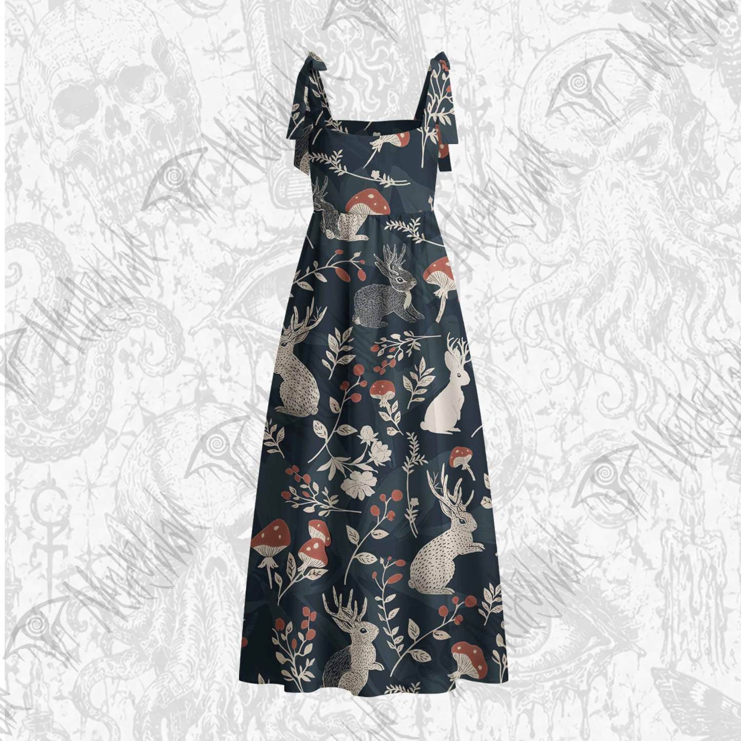 Jackalope Tie Shoulder Maxi Dress